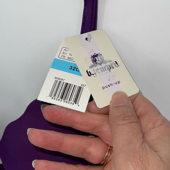 B.Tempt'd by Wacoal b.wow'd Push-Up Bra NWT Purple/Animal Print‎ 32C - Picture 5 of 6